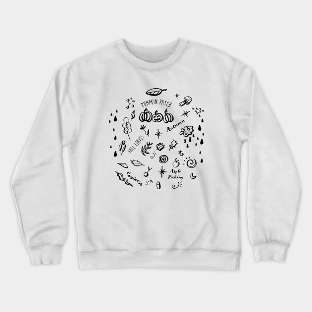 Fall Doodles Crewneck Sweatshirt by Gunes Ozcan